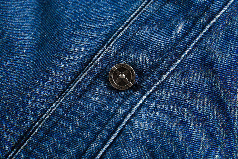 Side Stripe Stitching Loose Denim Jacket Men And Women