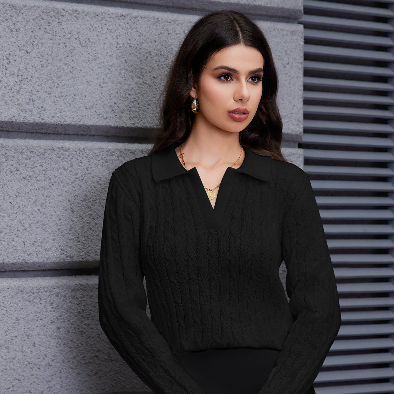 Women's Solid Color Long Sleeved Shirt