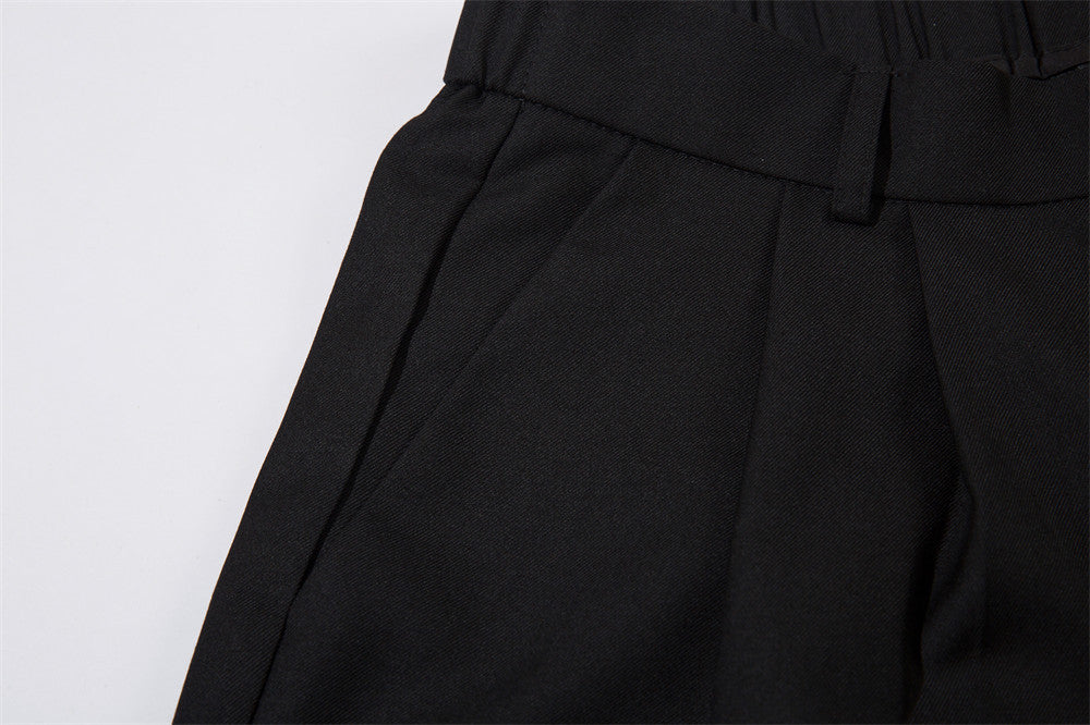 Solid Color Draping Suit Pants For Men