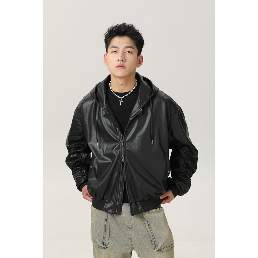 Vintage PU Leather Motorcycle Jacket For Men