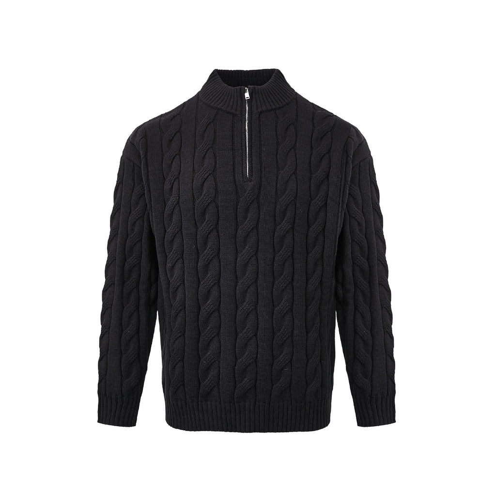 Loose Feeling Old Money Half Zipper Heavy Sweater