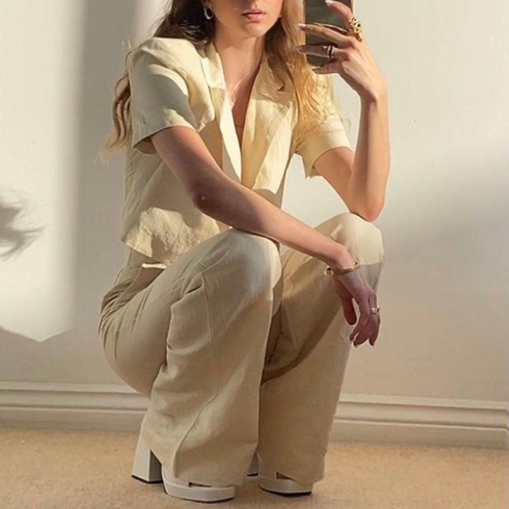 Suit Summer French Short-sleeved Suit Pants