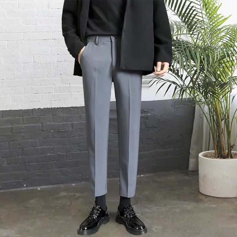 Men's Suit Pants Nine Minutes Loose Suit Straight Pants