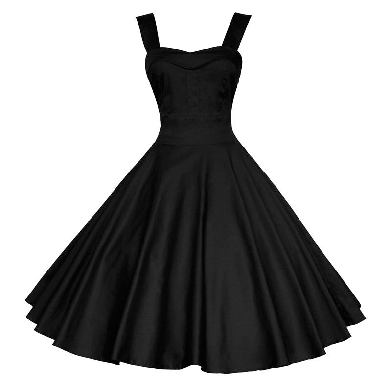 European And American Retro High-waisted Puffy Dress