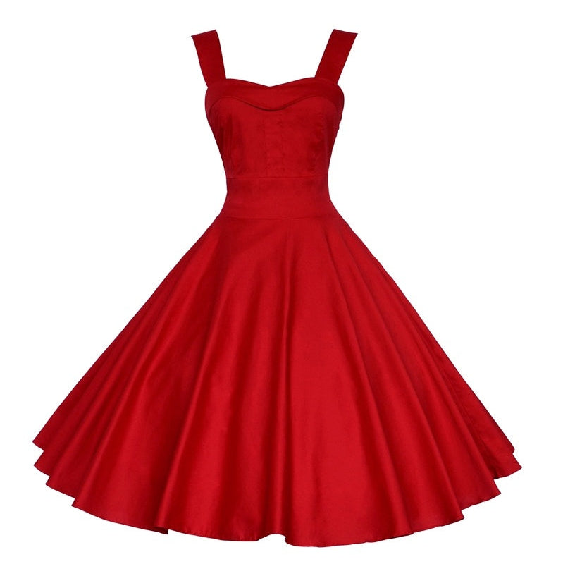 European And American Retro High-waisted Puffy Dress