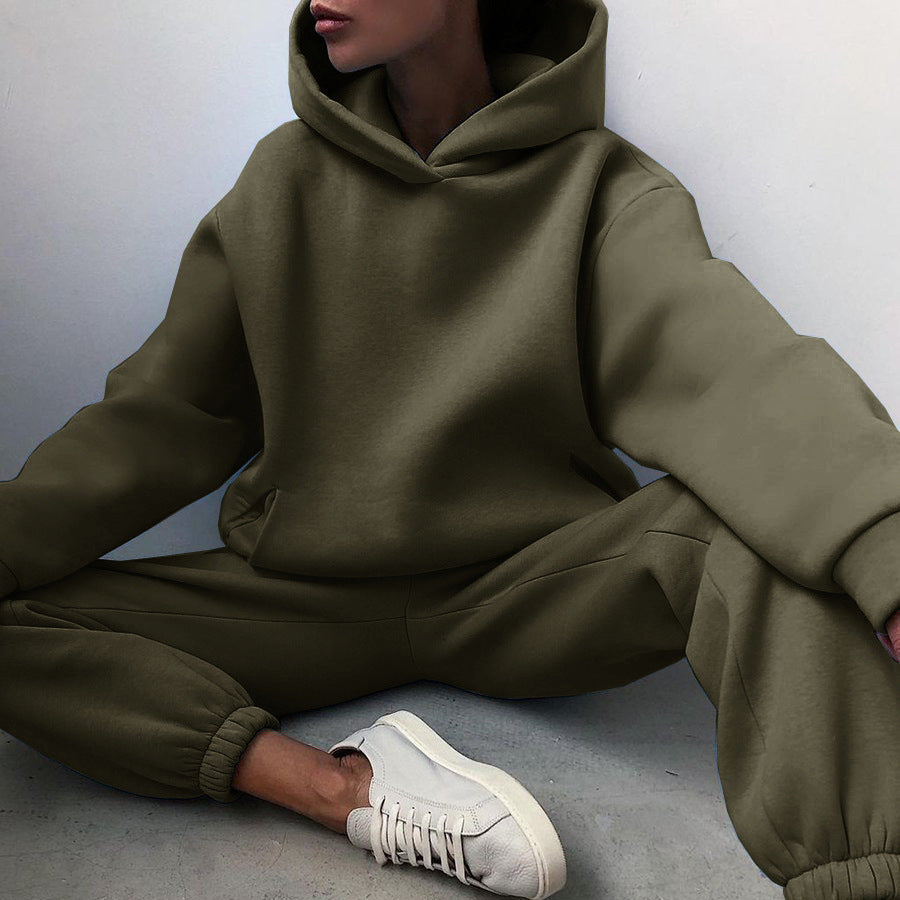 Women's Casual Hooded Sweater Two-piece Suit Clothes Hoodie Tracksuit