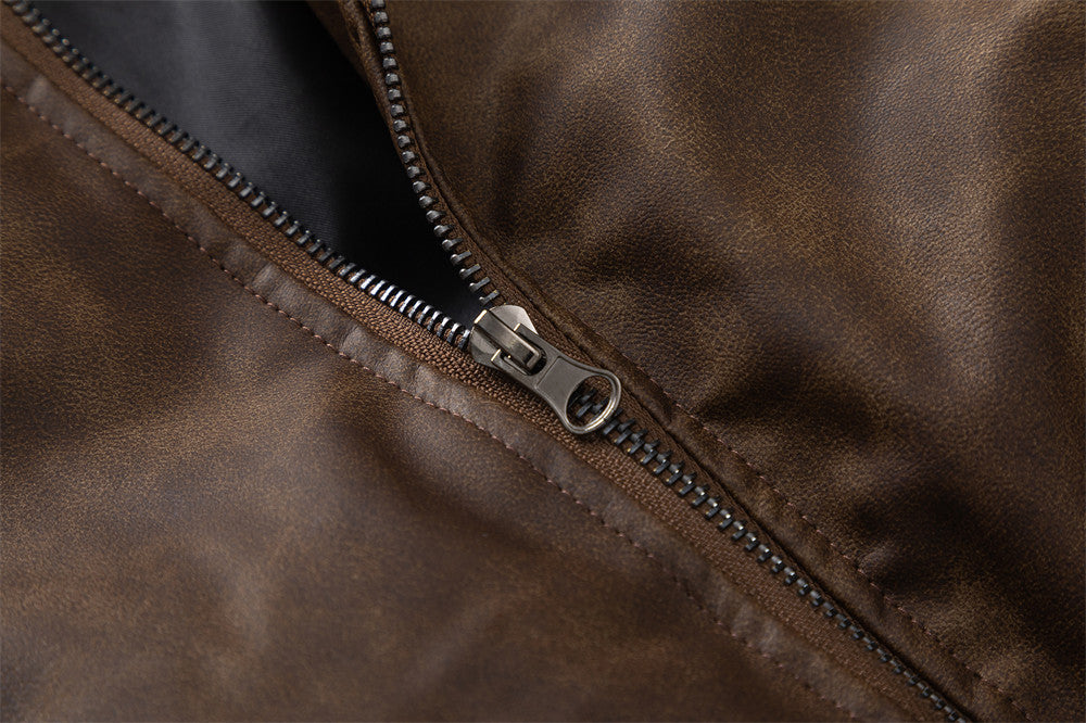 Rock Thickened PU Leather Jacket Men