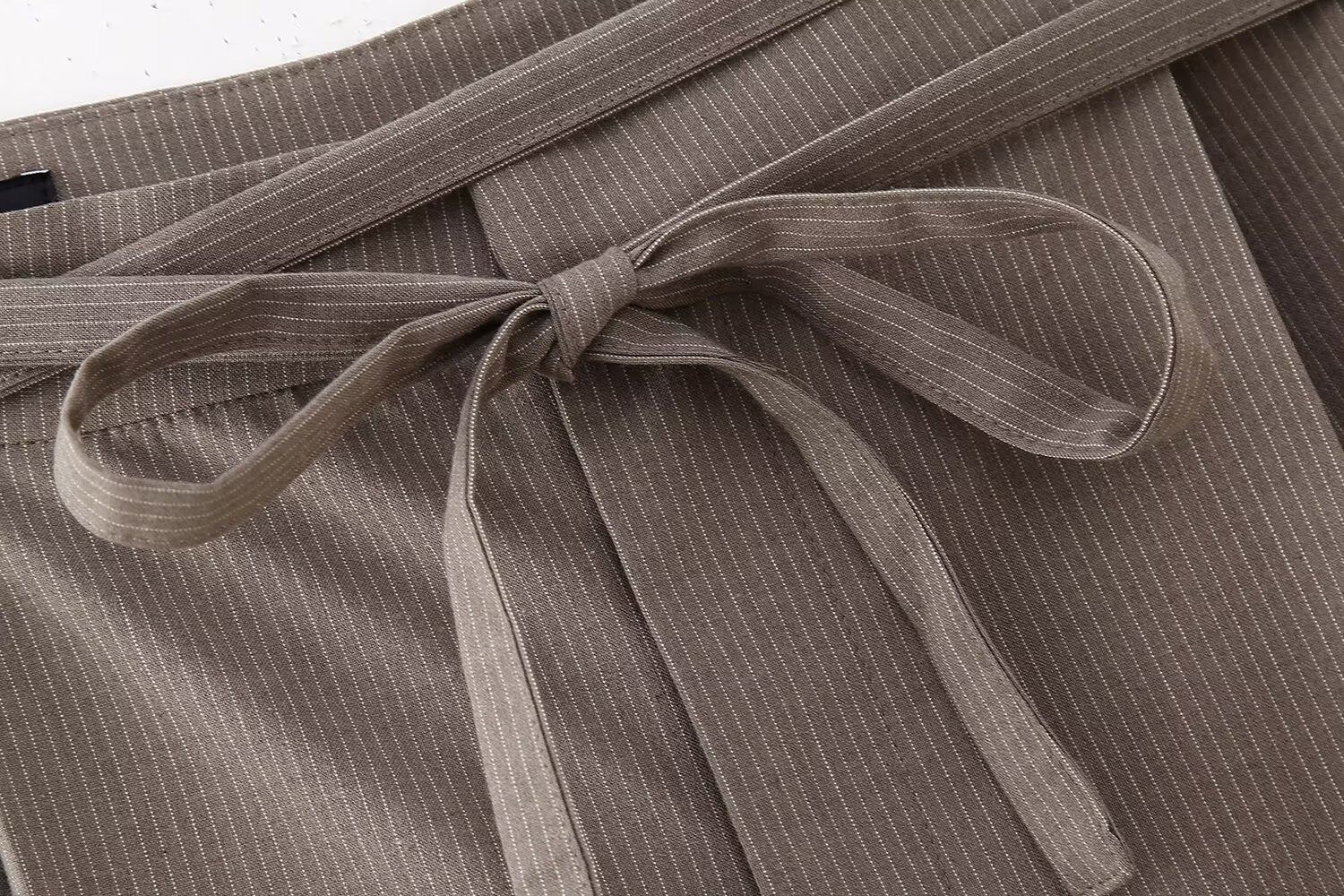 Spring New Pinstripe Vest Striped High Waist Lace-up Wide Leg Pants Suit Women