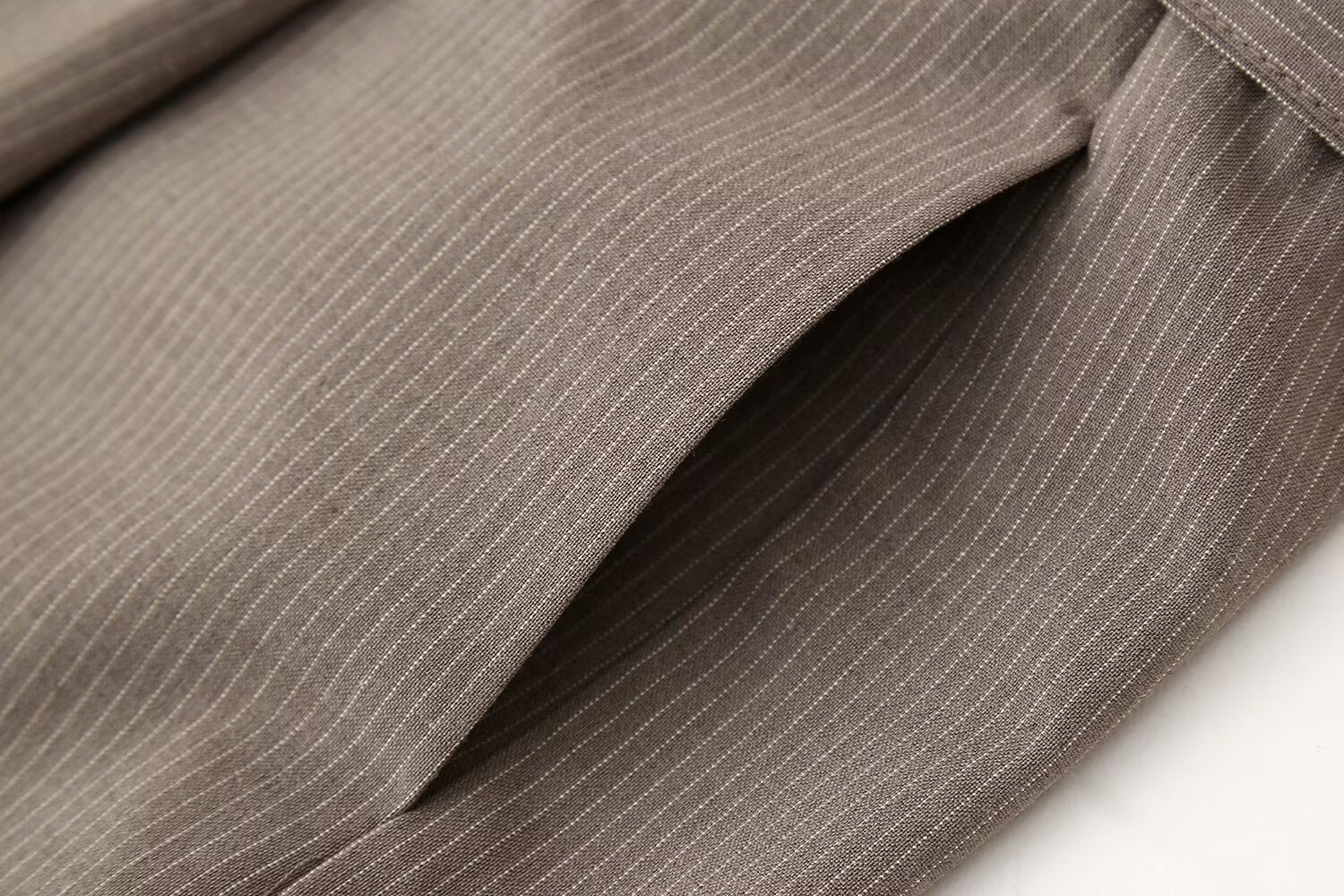 Spring New Pinstripe Vest Striped High Waist Lace-up Wide Leg Pants Suit Women