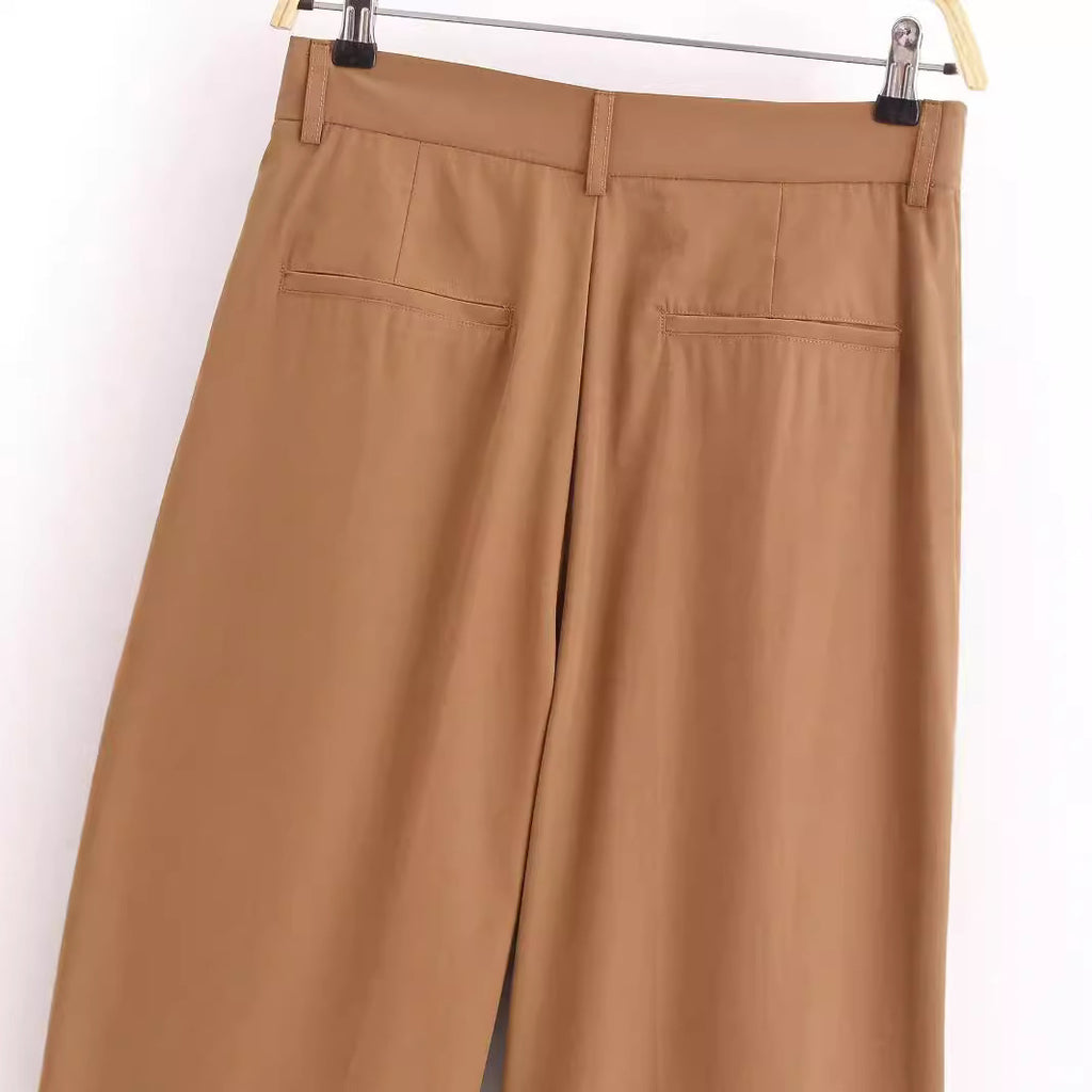 Stylish Simple And Versatile Casual Draping Long Pleated Pants