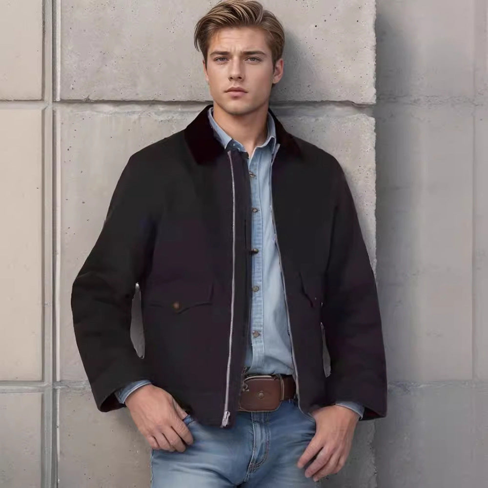 Men's Spring And Autumn Casual Cotton Canvas Jacket