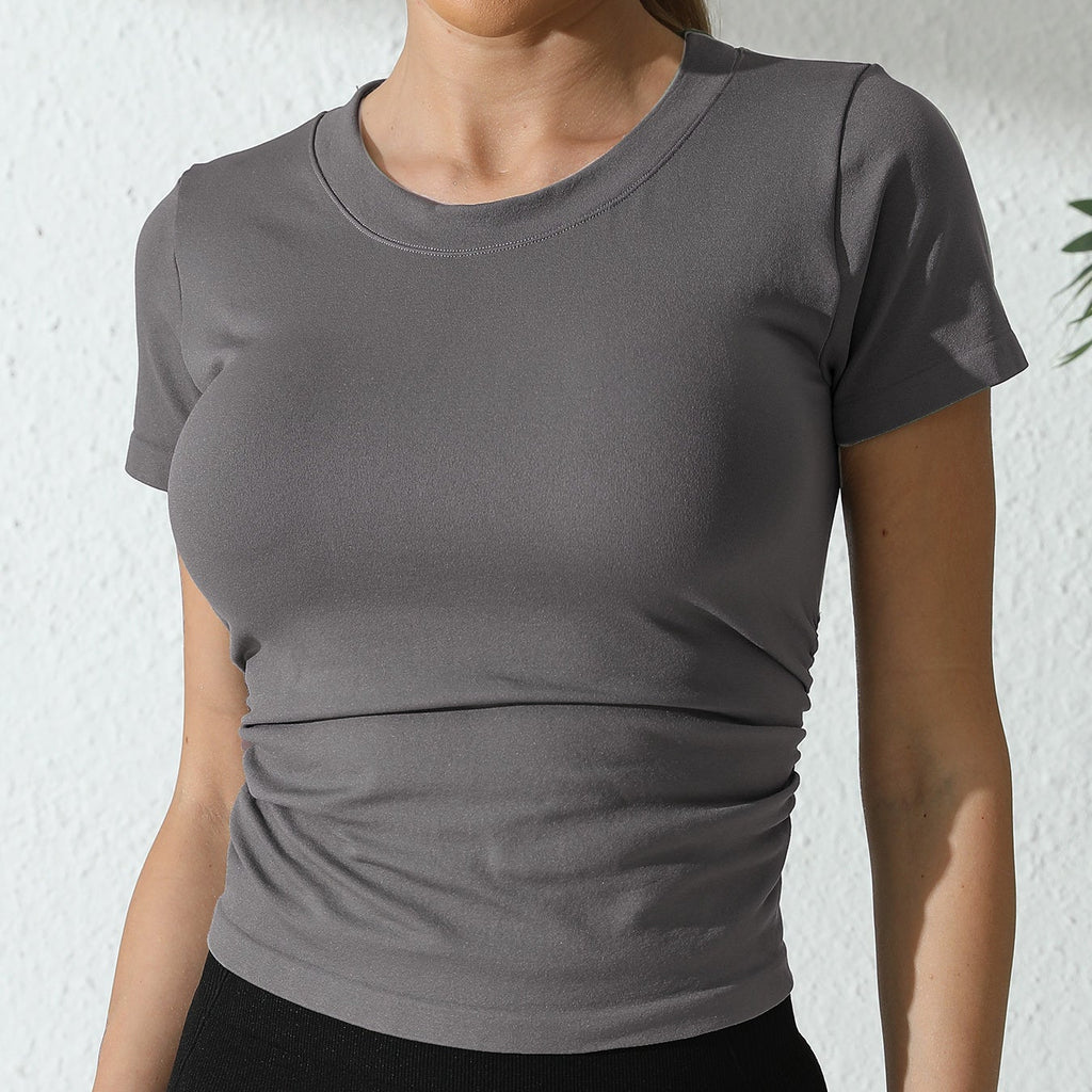3 Packs Womens' Stretchy Ribbed High Neck Short Sleeve Gym Workout Slim Fitted Casual Full Length Top T-Shirt Perfect For Both Workouts And Casual Outings.