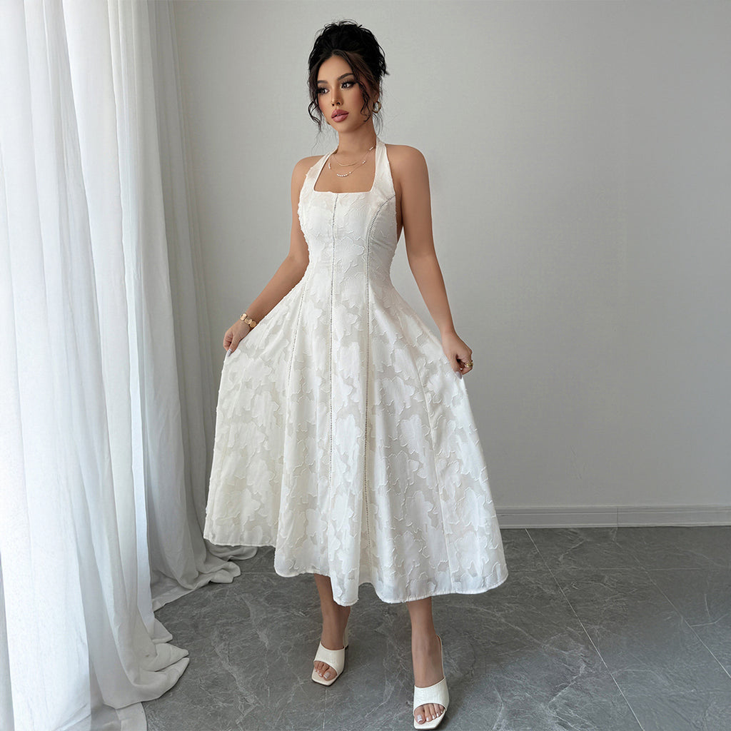 Elegant Simple Style Halter Tube Top Maxi Dress Women's Clothing