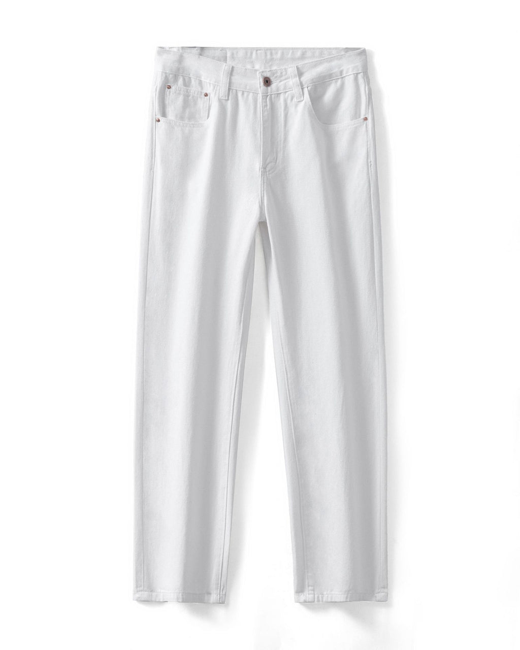 White Loose Straight Jeans For Men
