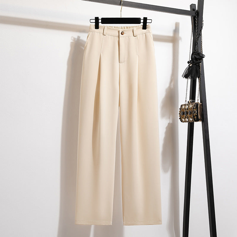 Wide Leg Women's High Waist Loose Straight Suit Pants