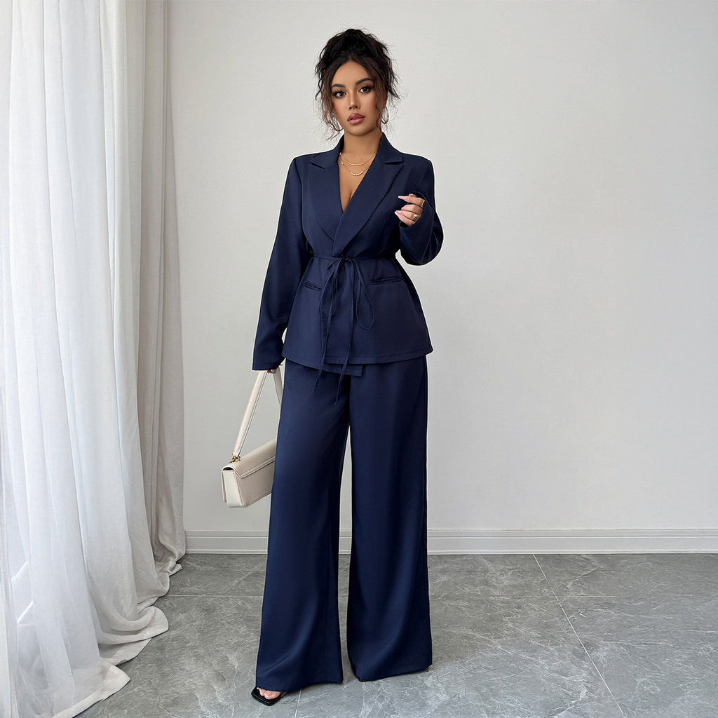 Coat Straight-leg Pants Two-piece Suit Women's Clothing