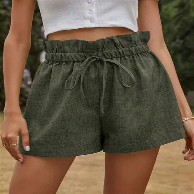 Ladies Casual Comfortable High Waist Tie Loose Wide Leg Pants