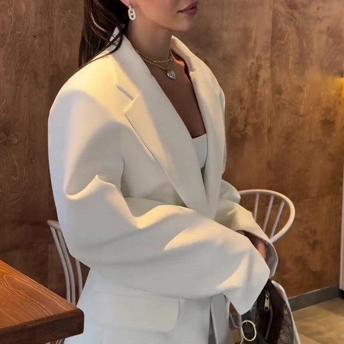 Elegant Solid Color Loose Blazer