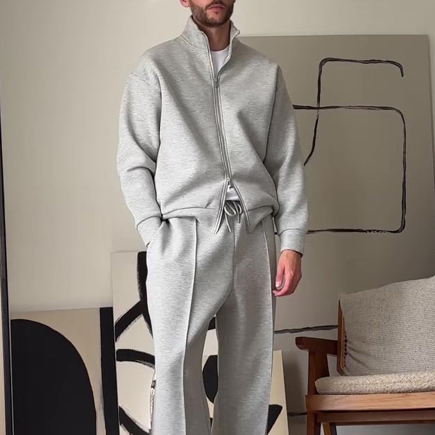 Men's Casual Zip-Up Jacket & Pants Set