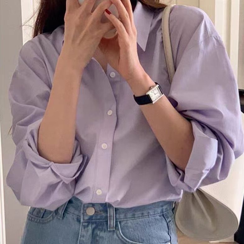 Pure Cotton Loose Long Sleeve Shirt