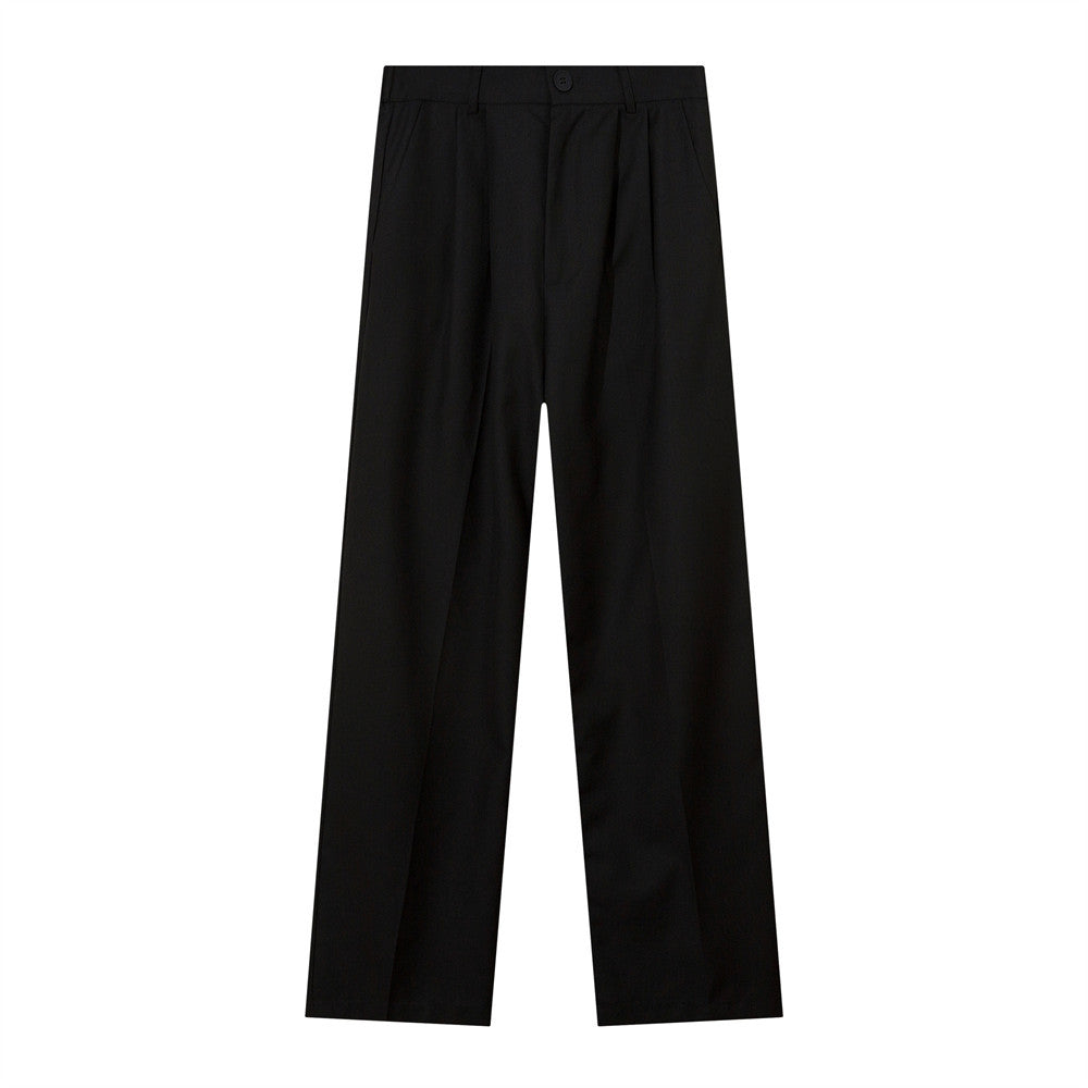 Solid Color Draping Suit Pants For Men