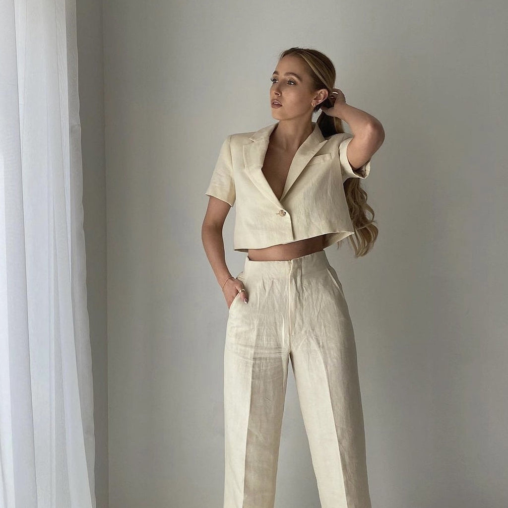 Suit Summer French Short-sleeved Suit Pants