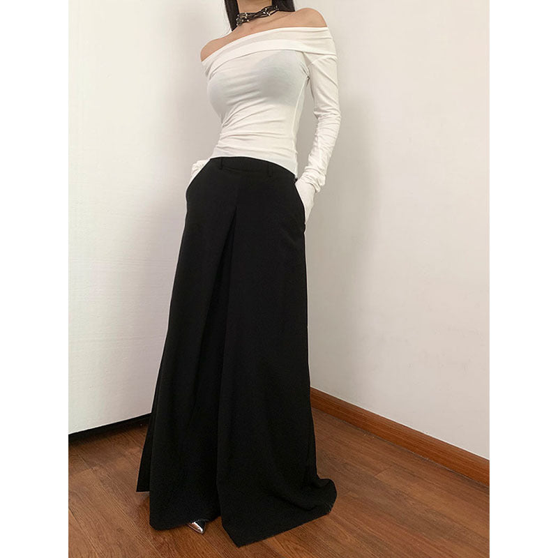 No Leg Type Super Slimming Hot Girl Draped Suit Pants Casual Pants