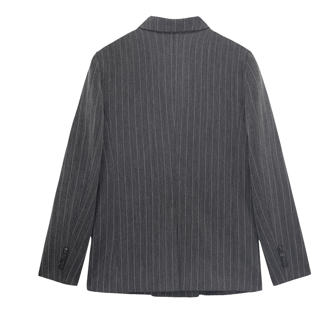 Chain Waist Striped Blazer Silhouette And Temperament Casual Suit