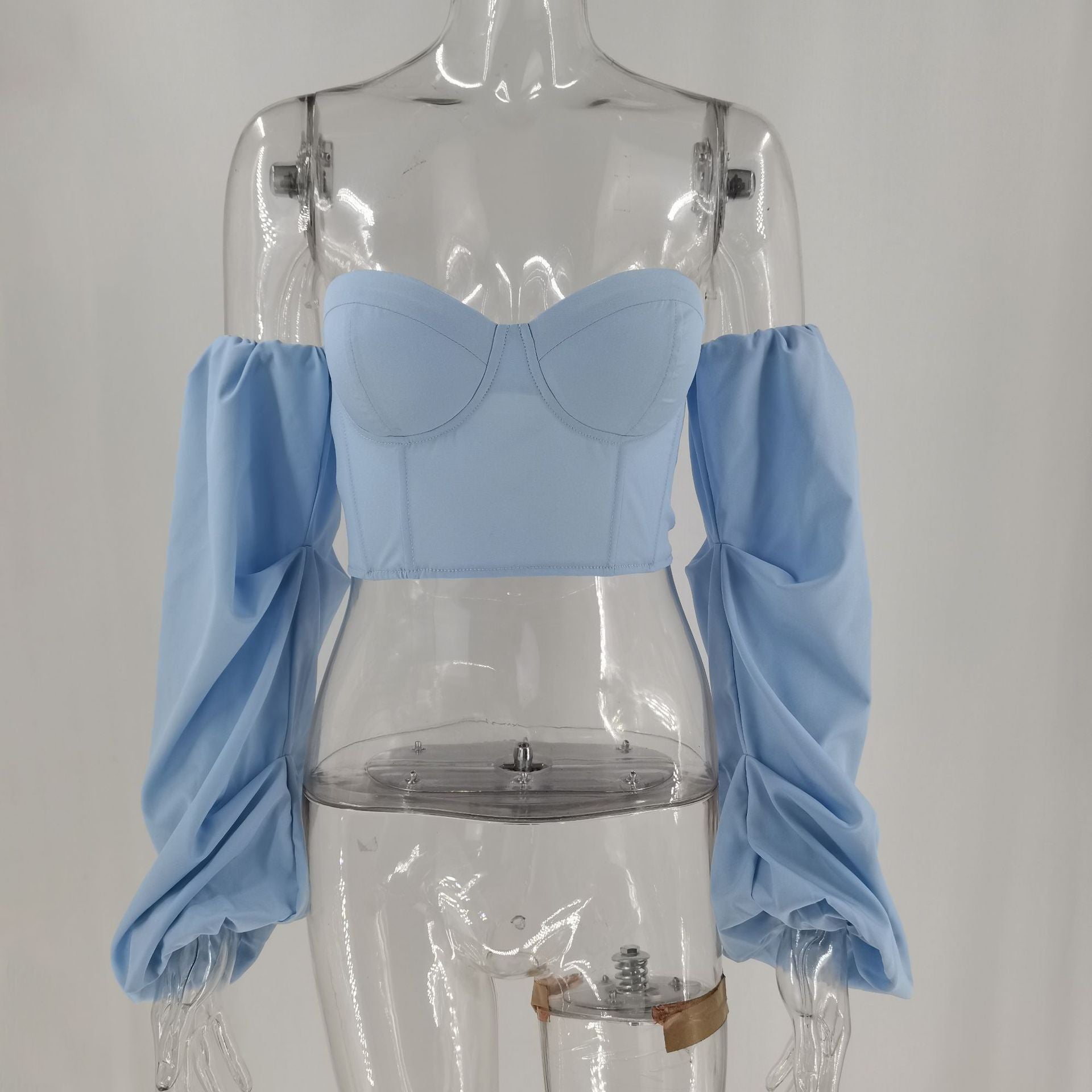 Irregular Long Sleeved Fashion Short Top