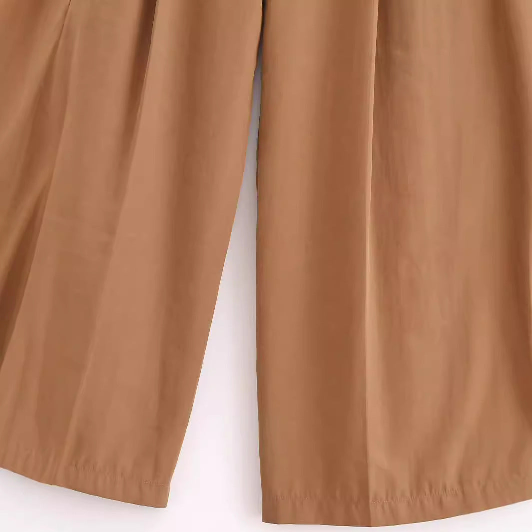 Stylish Simple And Versatile Casual Draping Long Pleated Pants