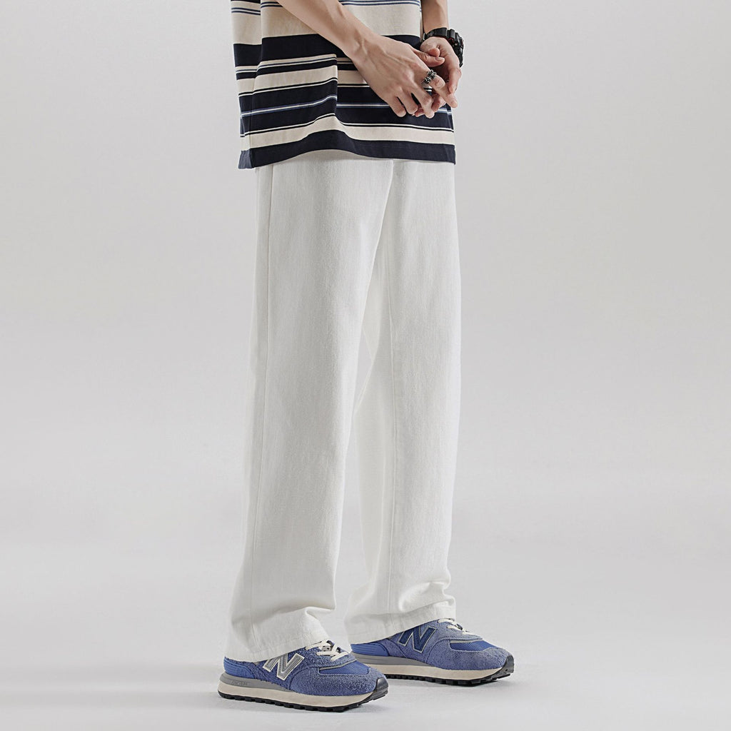 White Loose Straight Jeans For Men