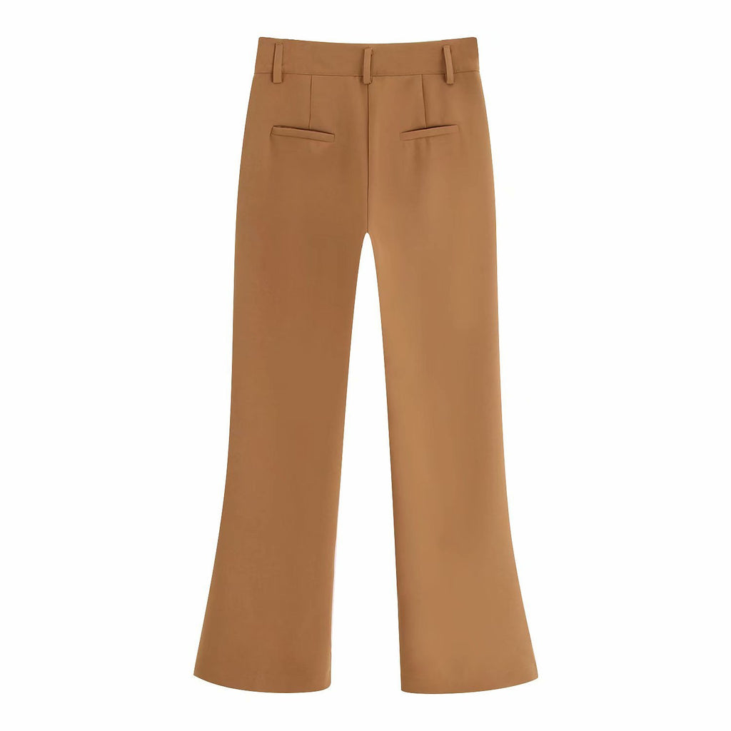 Women's  Slim High-waist Flared Trousers Suit Pants Women