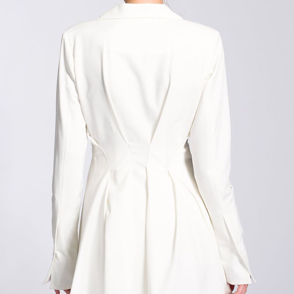 Irregular Hem Jacket & Pants Suit