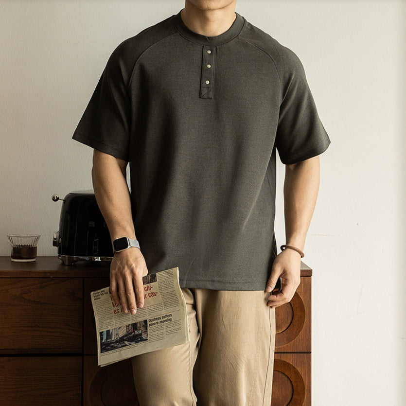 Breathable Terry Texture Raglan Sleeve Casual Loose Top