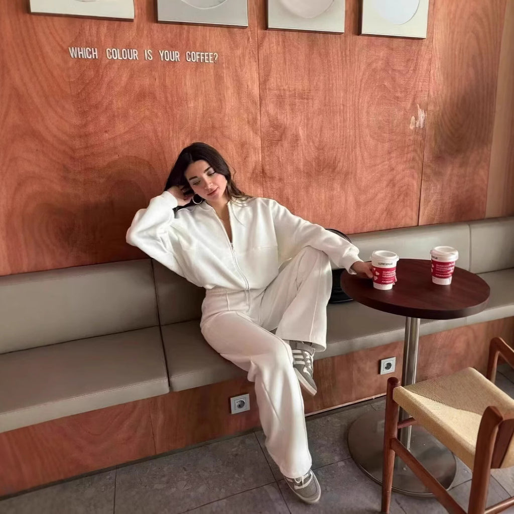 Jacket Coat Sweatshirt Elastic Waist Pants Suit