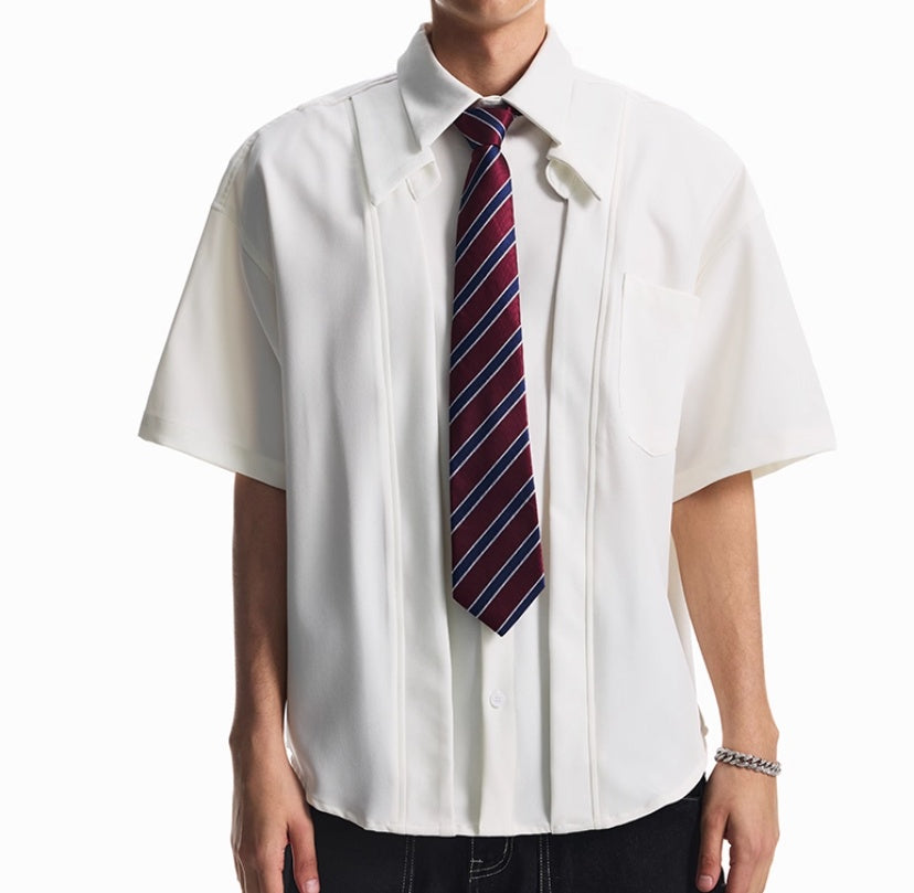 Summer Anti-wrinkle Design White Shirt For Men