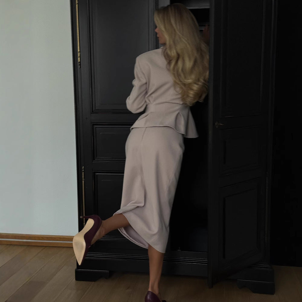 New Fashion Waist-controlled Elegant Business Suit Coat Skirt