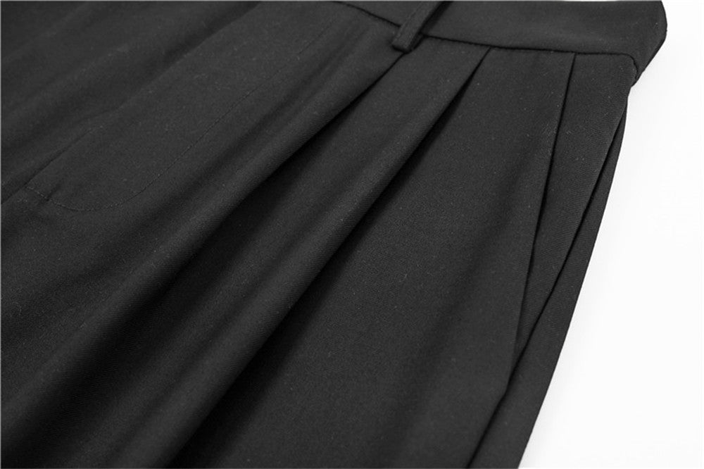 Men's Casual Simple Straight All-match Pleating Loose Long Pants