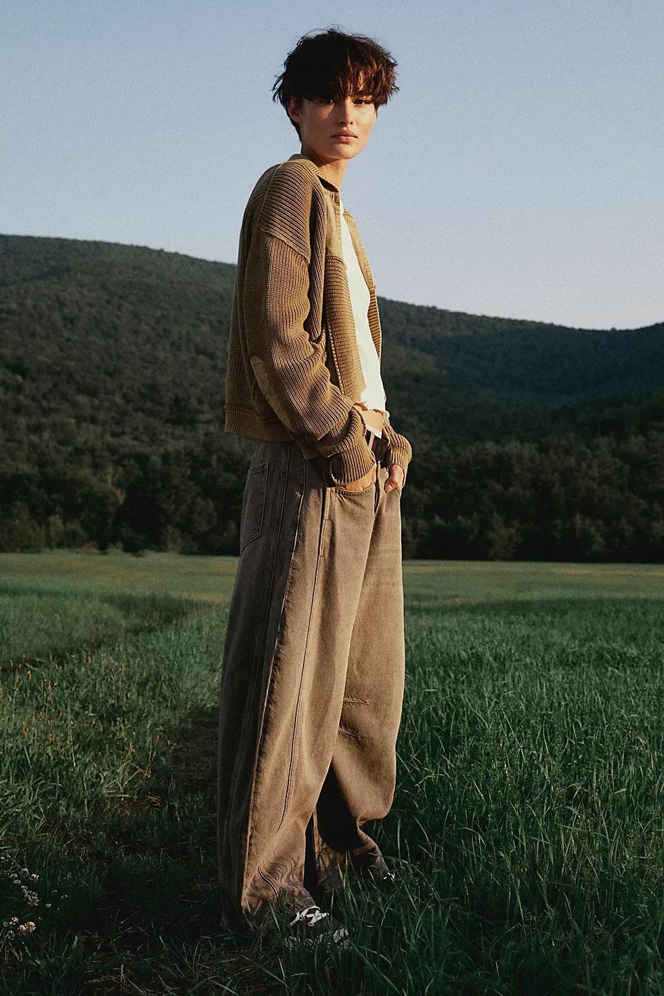 Vaqueros de tiro medio, elásticos y a la moda, con pierna ancha, informales, holgados y de cintura media para mujer