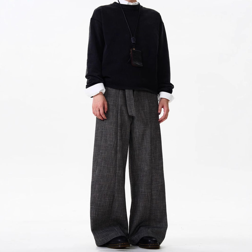 Retro Old Money Style Draping Casual Suit Pants