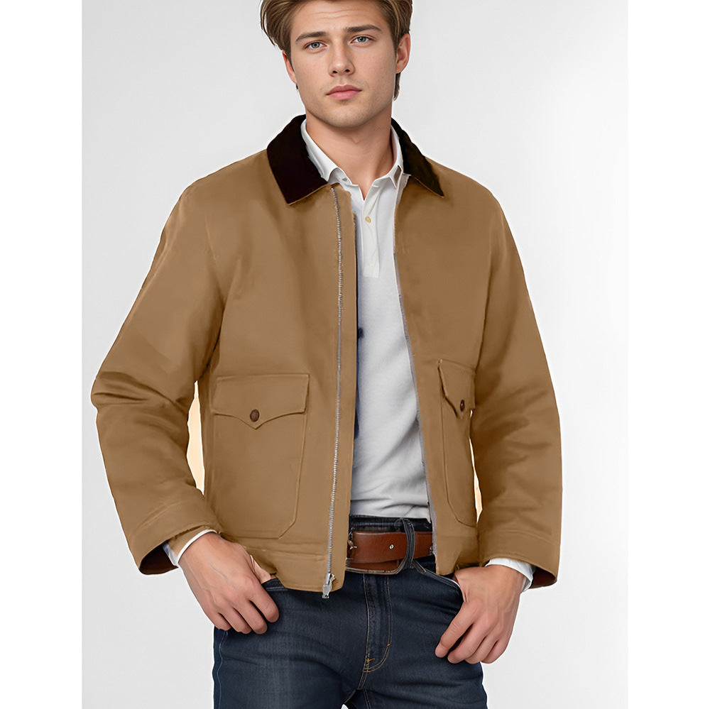Men's Spring And Autumn Casual Cotton Canvas Jacket