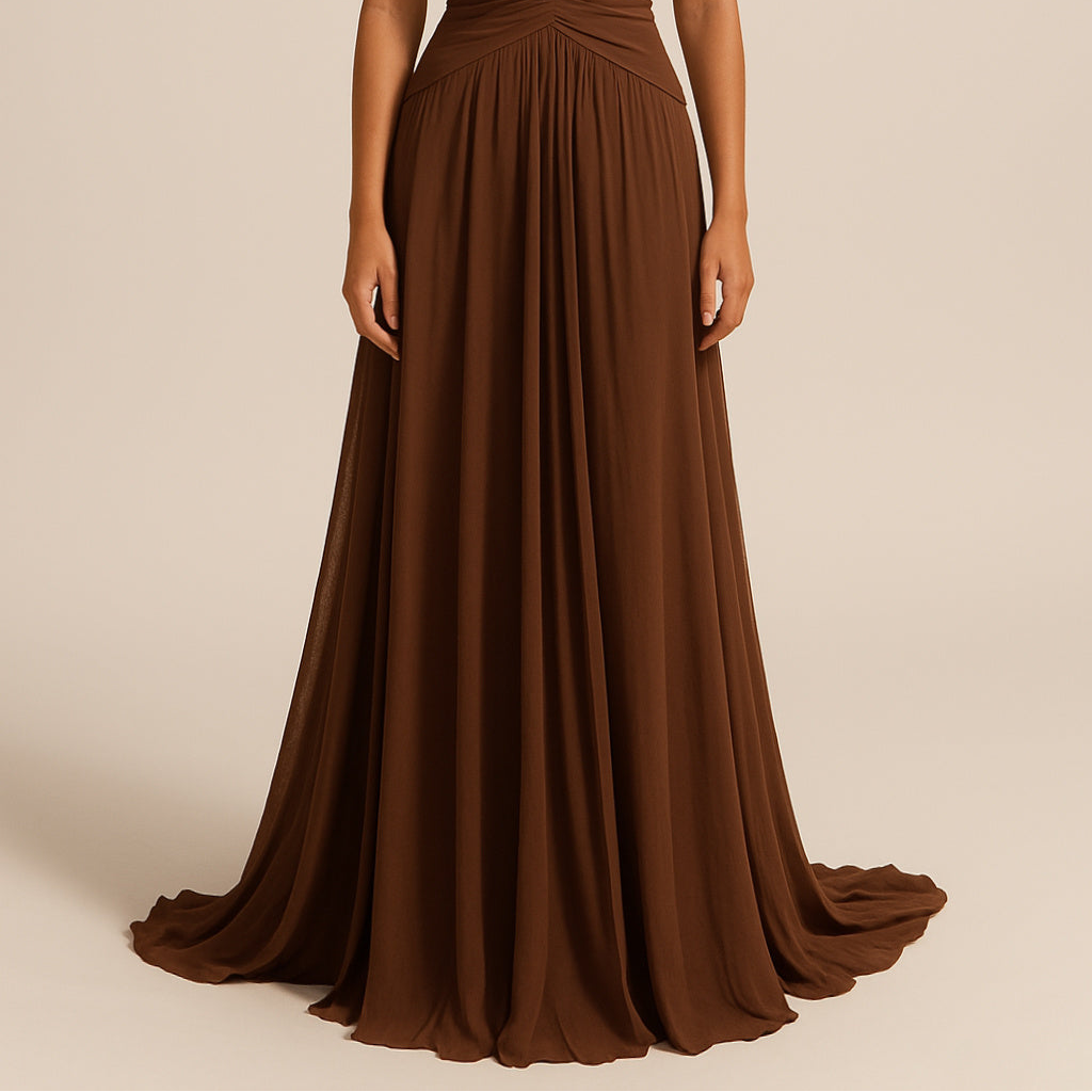 Brown Halter Back Maxi Dress