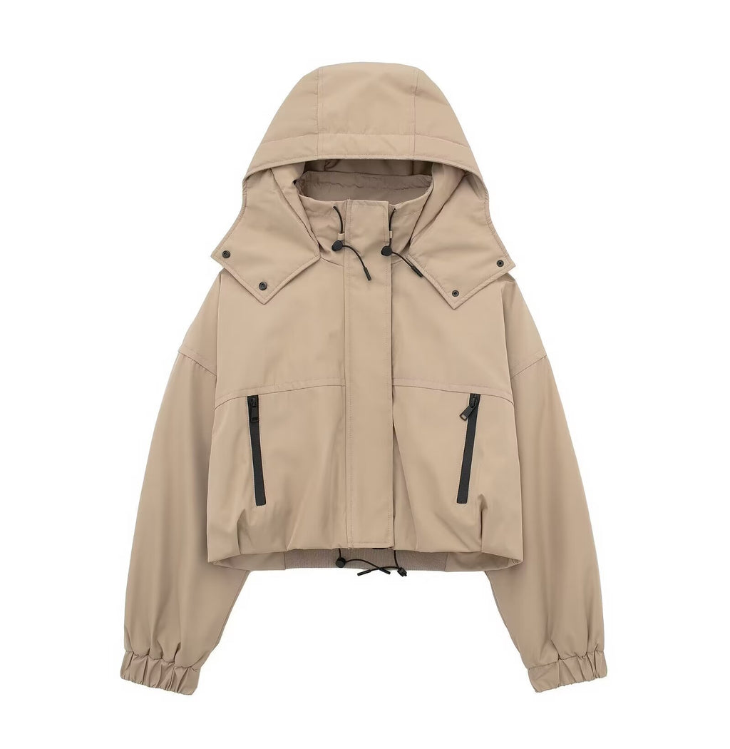 Fashion Hooded Short Jacket Women