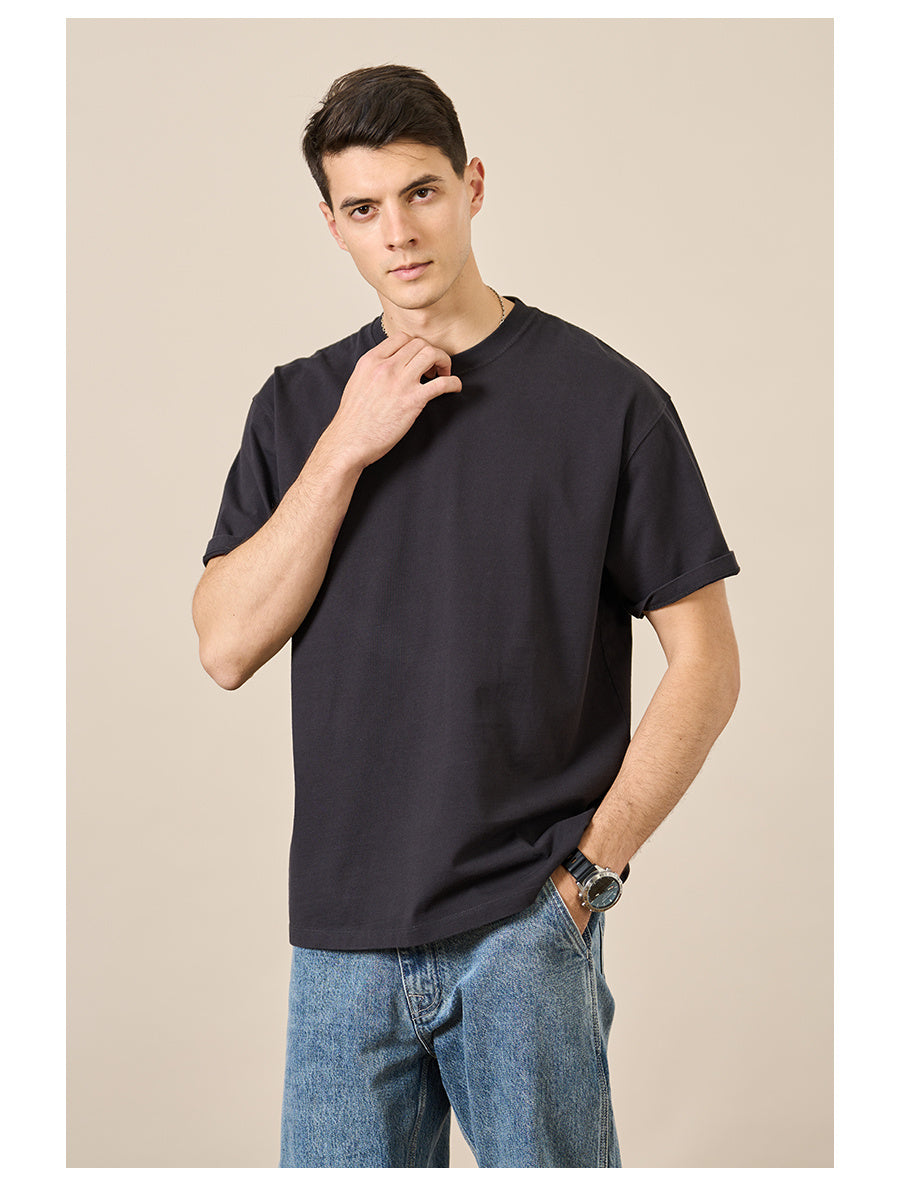 Basic Solid Color Heavy Underwear Short-sleeved T-shirt Men