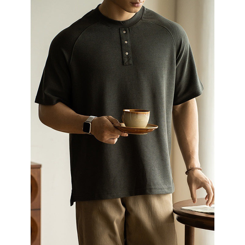 Breathable Terry Texture Raglan Sleeve Casual Loose Top