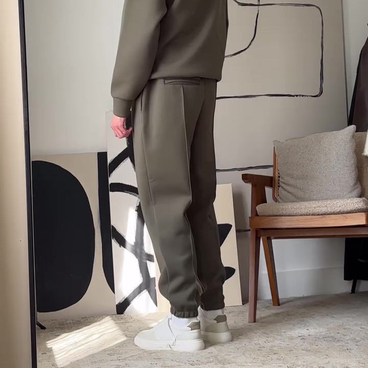 Men's Casual Hooded Sweatshirt & Elastic Waist Pants Set