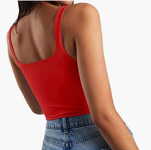 Women's Sleeveless Vest Square Collar Casual Top