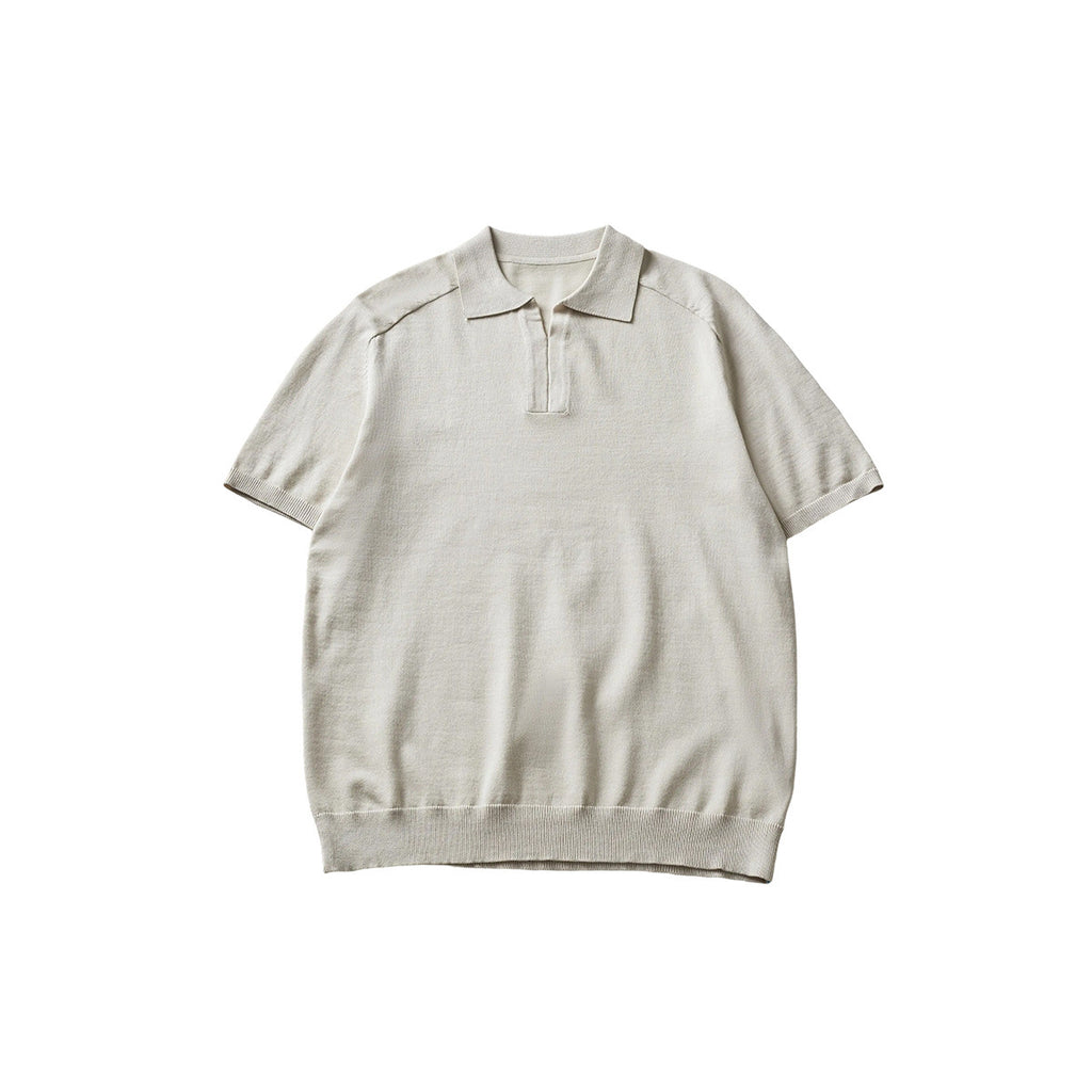 Knitted Short-sleeved Men's Summer Old Money Style Top