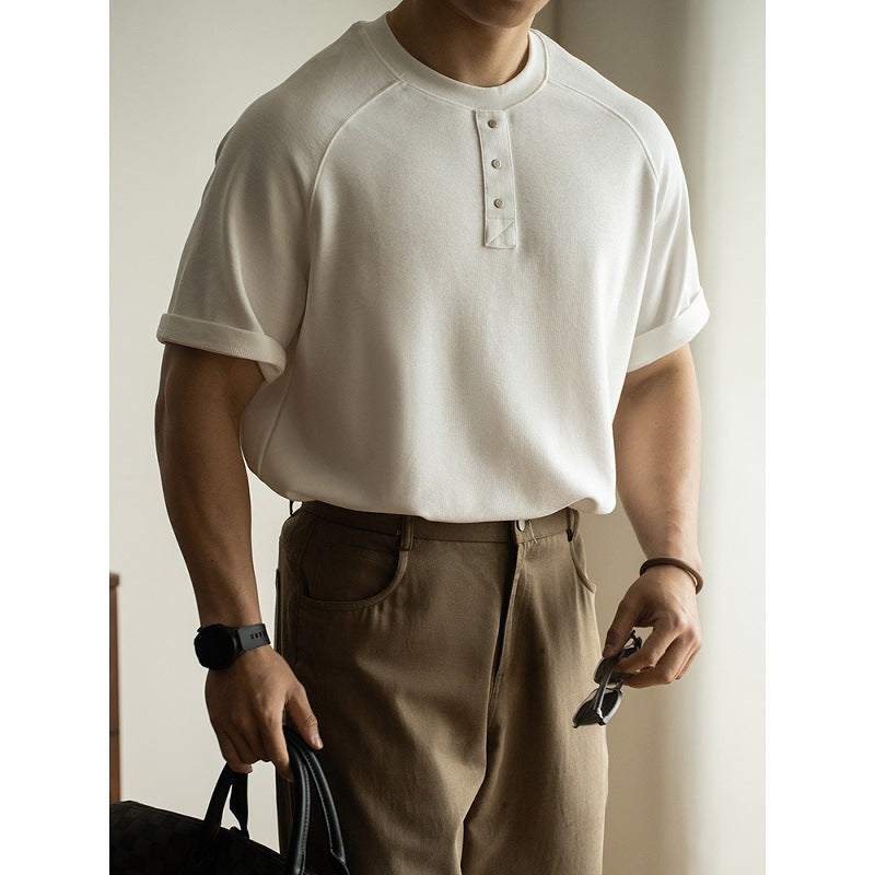 Breathable Terry Texture Raglan Sleeve Casual Loose Top