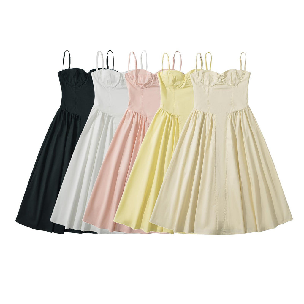 Women's Retro Long Palace Style Dopamine Sling Dress